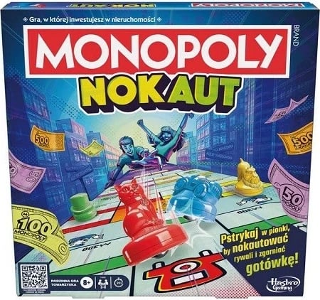 Lojë tavoline Hasbro Monopoly Knockout, për festa dhe socializim