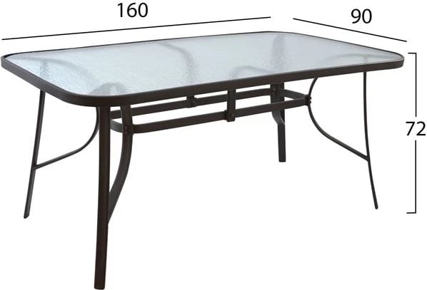 Tavolinë Bruno metalike ngjyrë kafe 160x90x72 FH5074.02