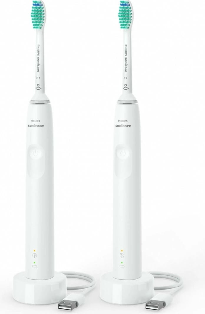Set furça dhëmbësh elektrike Philips HX3675/13, Sonicare, të bardha, 2 copë