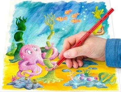 Lapsa me ngjyra uji STAEDTLER Noris aquarell 144 10, 12 copë, ngjyra të përziera