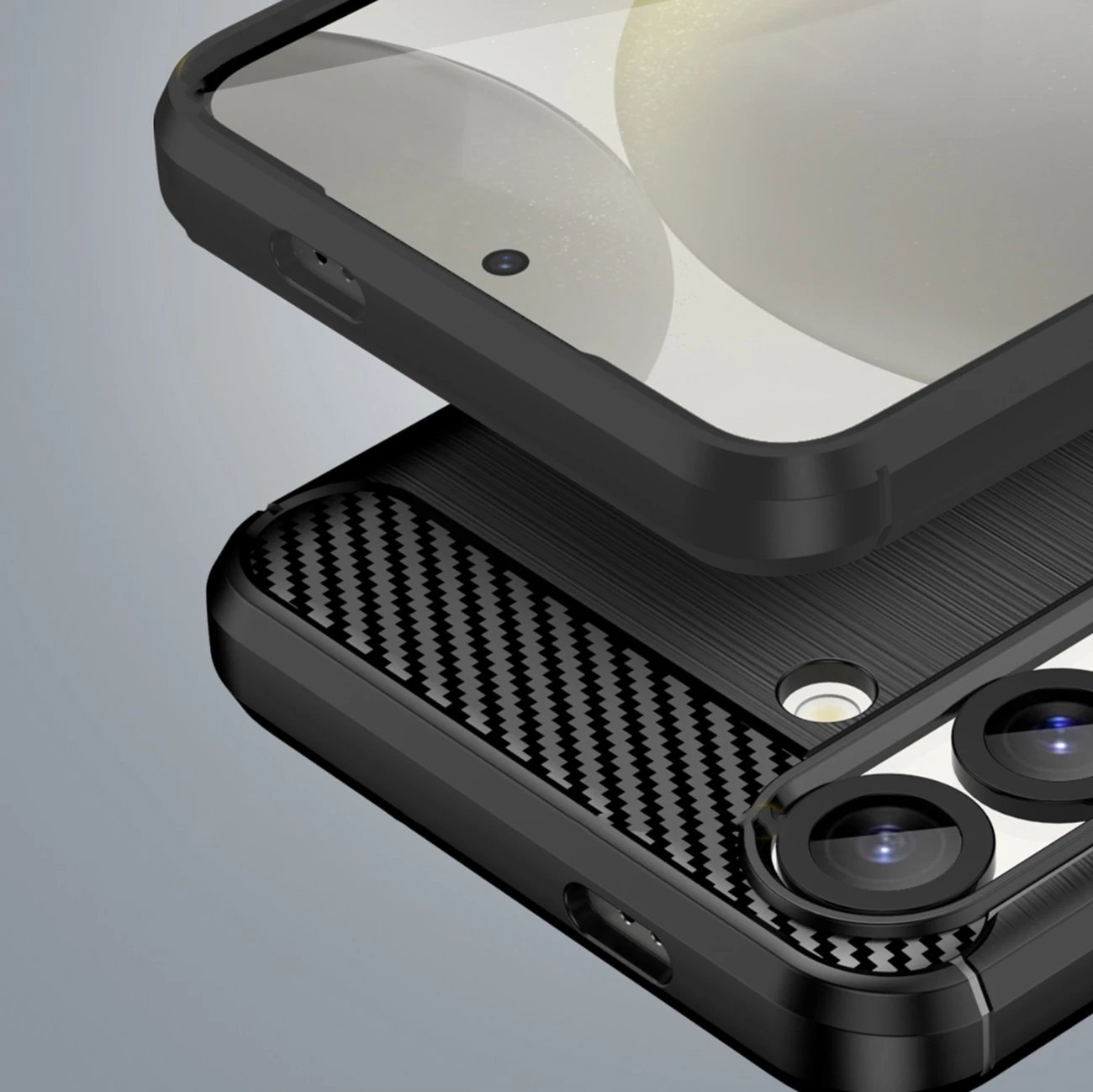 Mbështjellës Hurtel Carbon Case për Nothing Phone (3a) Pro, TPU, i zi
