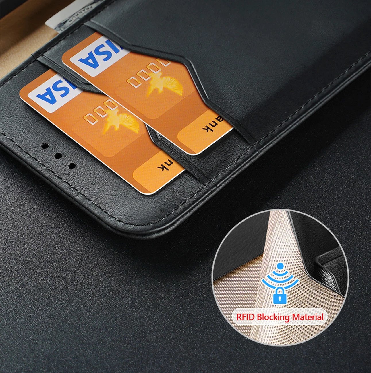 Mbështjellës Dux Ducis Hivo për Samsung Galaxy S23+, me kapak, portofol, RFID blocker, i zi