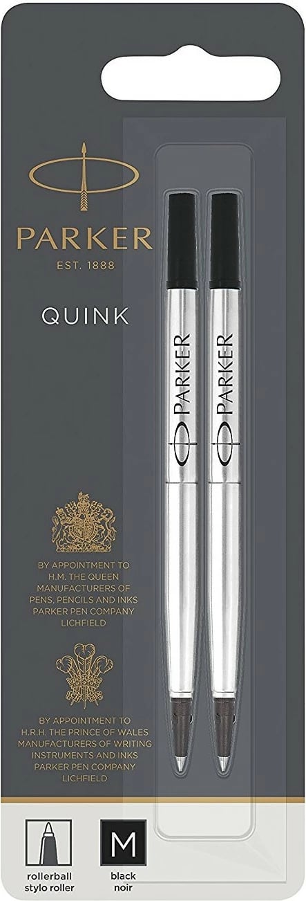Stilolaps rollerball Parker 1950325, medium, 2 copë, zi/argjendtë