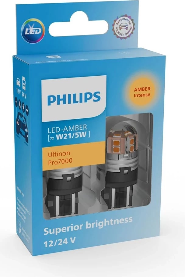 Llamba LED për vetura Philips Ultinon Pro7000, PHI 11066AU70X2, Amber, 2 copë