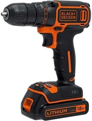 Trapano/vidhosës BLACK+DECKER BDCDC18B, 18V, 1.5Ah, portokalli