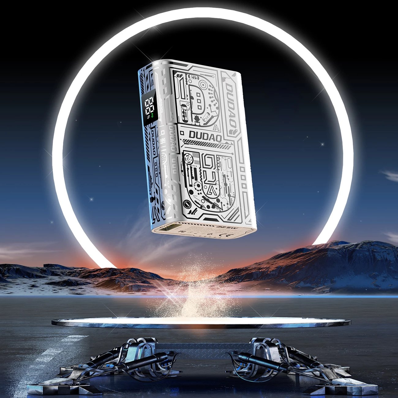 Powerbank Dudao K20, 10000mAh, 22.5W, me ekran, argjendtë