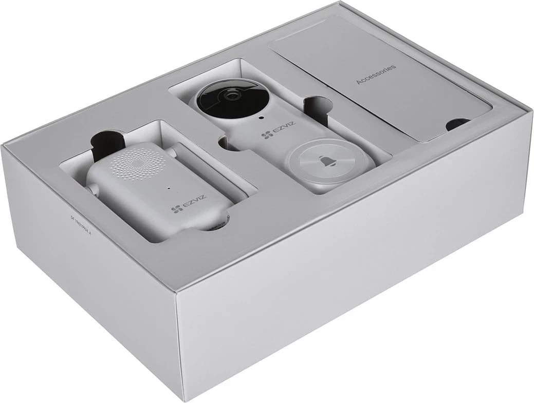 Interfon video ezviz DB2 Pro, wireless, 5MP, i bardhë