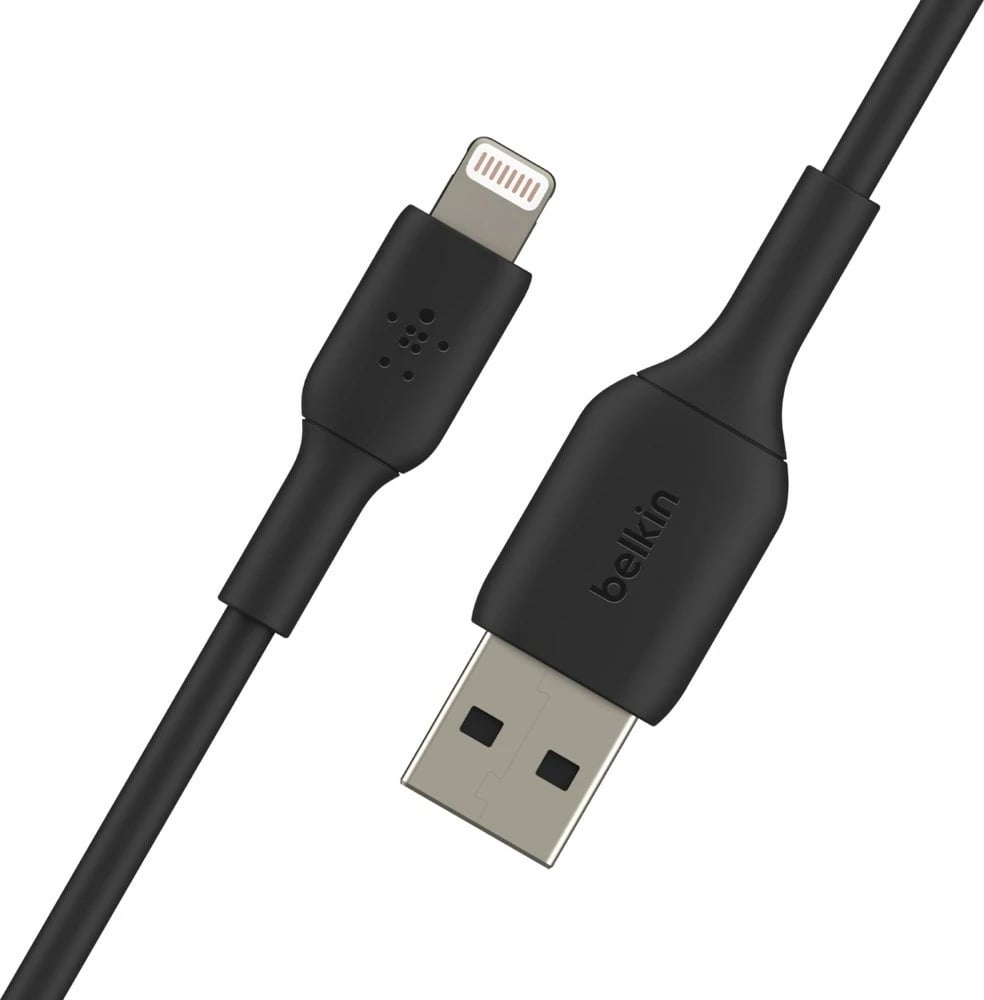 Kabllo Belkin PVC USB-A në Lightning, 1M, e Zezë
