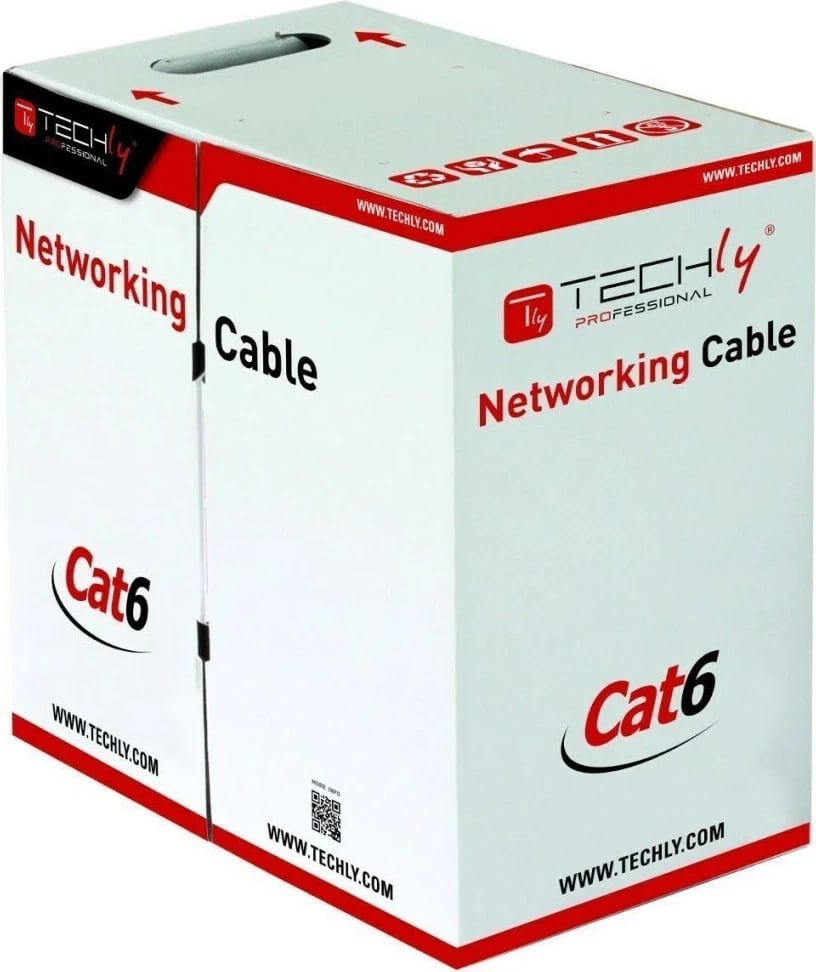 Kabëll i përdredhur Cat 6 UTP 305m, TECHly, Gri