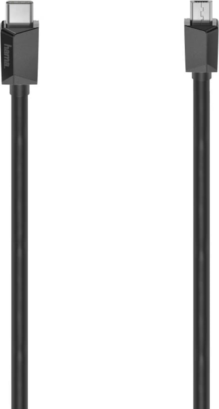 Kabllo USB-C në Micro-B, Hama 00200644, 0.75 m, e zezë