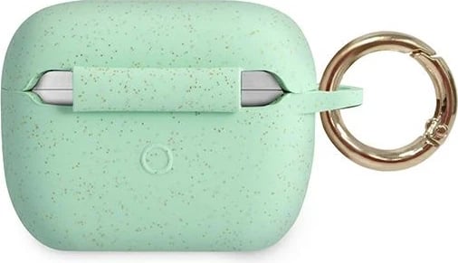 Mbështjellës Guess GUACAPSILGLGN për AirPods Pro, silikon, i gjelbër me shkëlqim