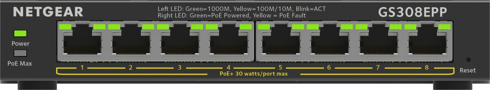 Switch NETGEAR 8-Port Gigabit Ethernet PoE+ GS308EPP, Managed, i zi