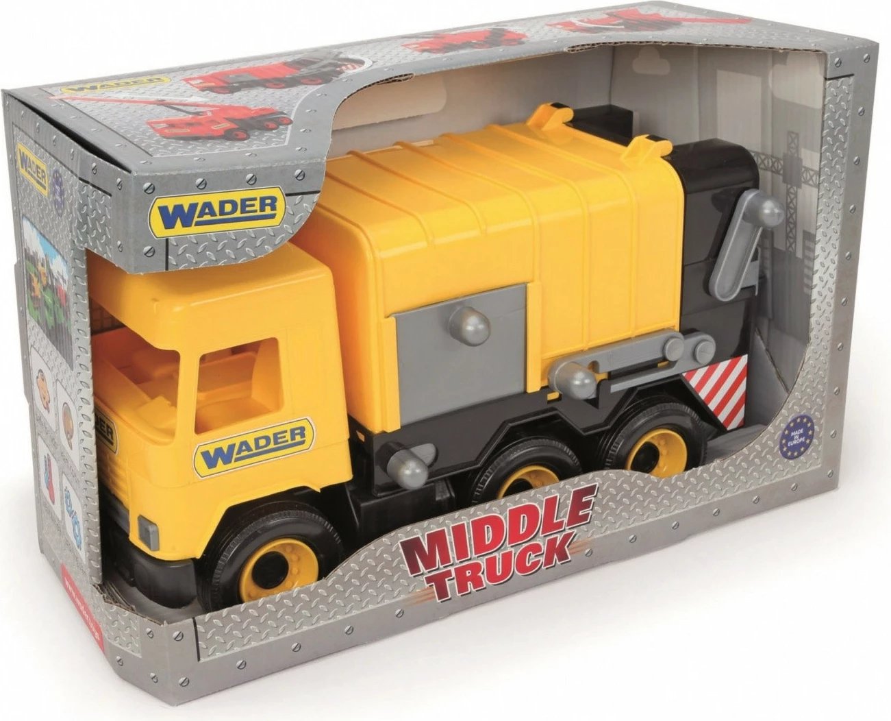 Kamion lodër Wader Middle Truck 42 cm, i verdhë/gri, për djem