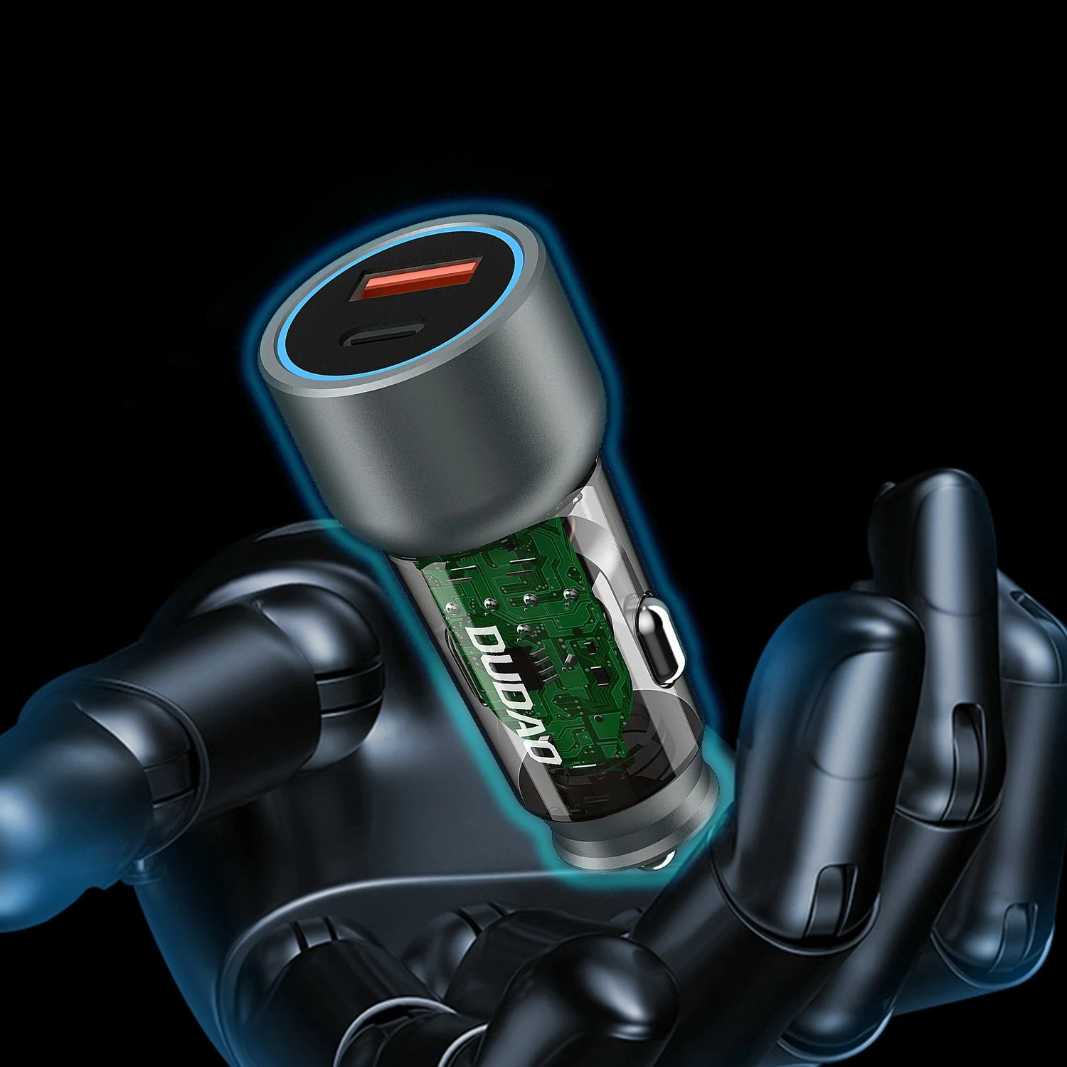 Karikues veture Dudao R4T, 30W, 2 porta USB-A/USB-C, Gri