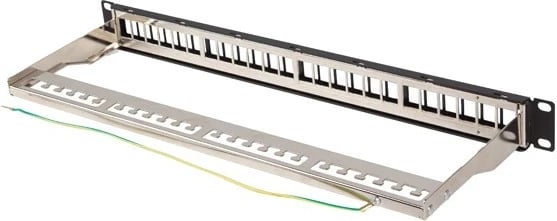 Paneli i Patchit Lanberg PPKS-0924-B, 19' 1U, FTP i ekranuar për modulat keystone, 24 porta, ngjyrë e zezë