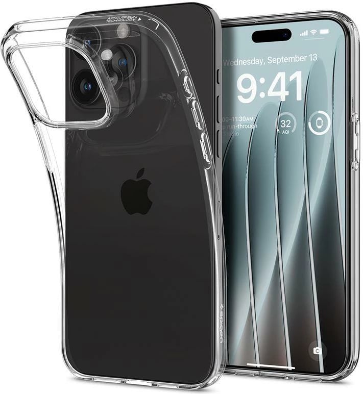 Mbështjellës Spigen Crystal Flex për iPhone 15 Pro Max, Transparent