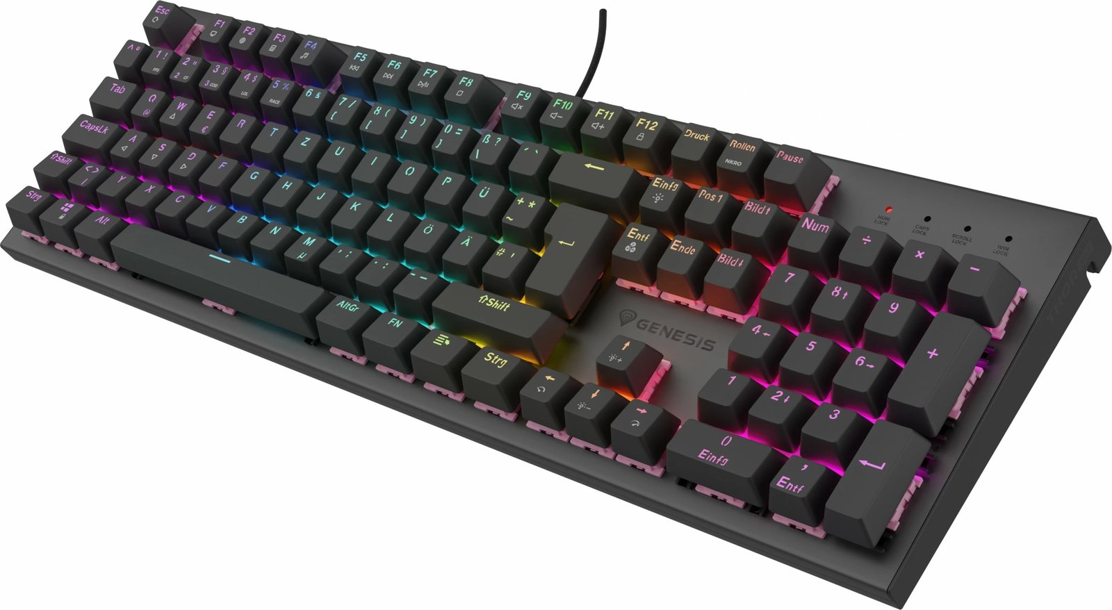 Tastierë mekanike gaming Genesis THOR 303 Silent, RGB, QWERTZ, me kabllo, e zezë