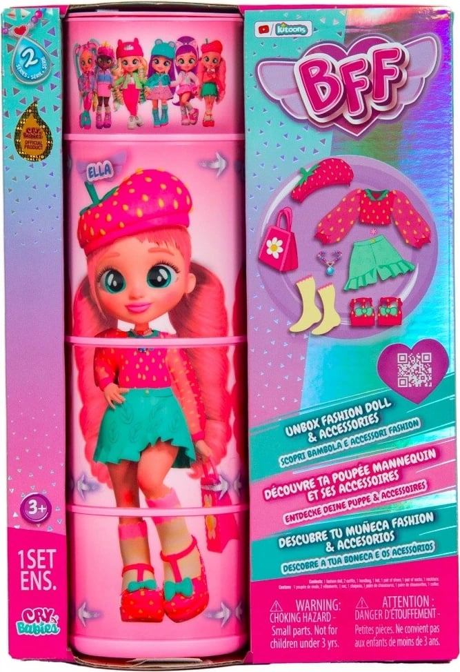 Kukull Cry Babies BFF Ella S2 me aksesorë, për vajza