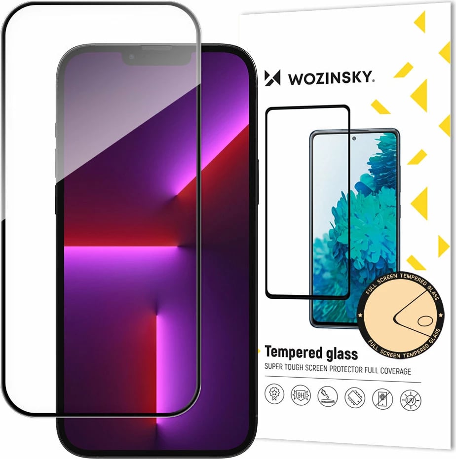 Xham i temperuar Full Glue Wozinsky për iPhone 15 Plus, me kornizë, Zi