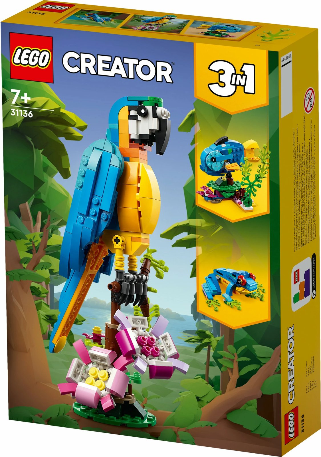 Set ndërtimi LEGO Creator 3-in-1 Papagalli Ekzotik, 253 pjesë, shumëngjyrësh