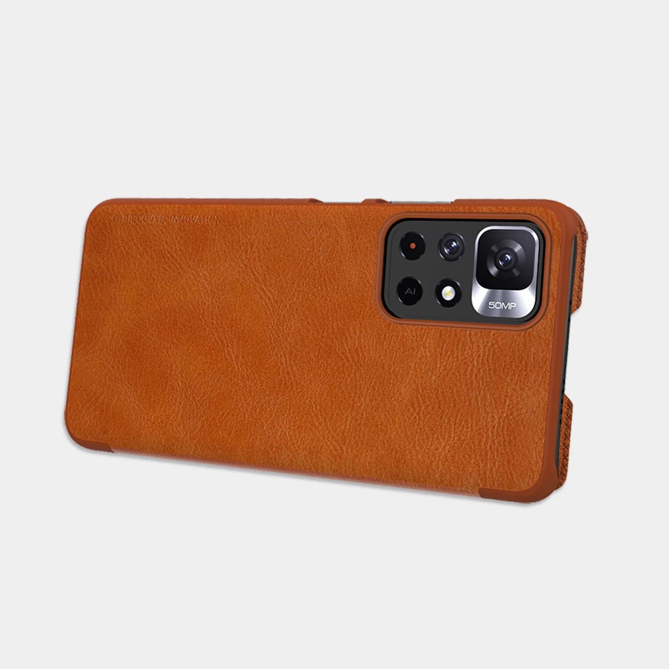 Mbështjellës Nillkin Qin Case për Xiaomi Redmi Note 11T 5G / Note 11S 5G / Note 11 5G (China) / Poco M4 Pro 5G, kafe Mbështjellës Nillkin Qin Case për Xiaomi Redmi Note 11T 5G / Note 11S 5G / Note 11 5G (China) / Poco M4 Pro 5G, kafe