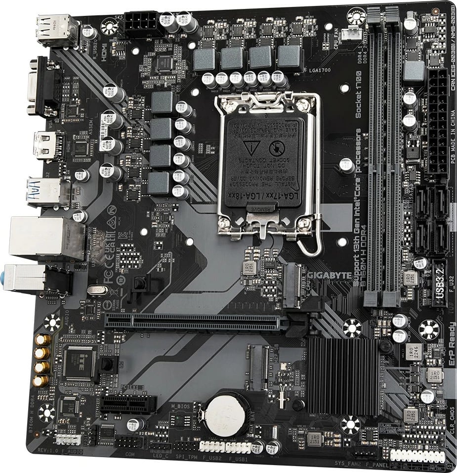Pllakë amë Gigabyte B760M H DDR4, Intel Core 14th Gen, 64 GB, LGA 1700