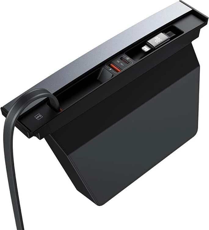 Hub Baseus T-Space për Tesla, USB-C dhe Lightning, i zi