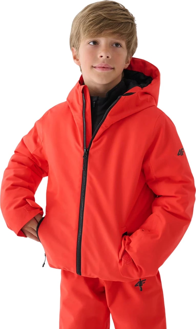 Jakne ski për djem 4F, e kuqe
