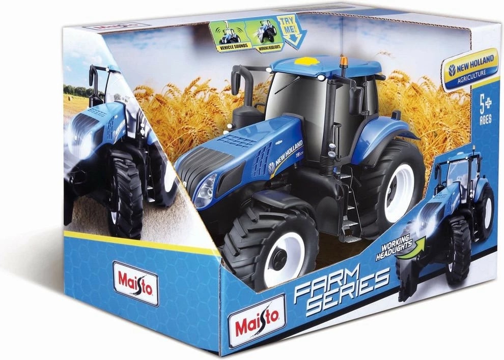 Traktor lodër Maisto New Holland T8.320 me drita dhe zë, Blu