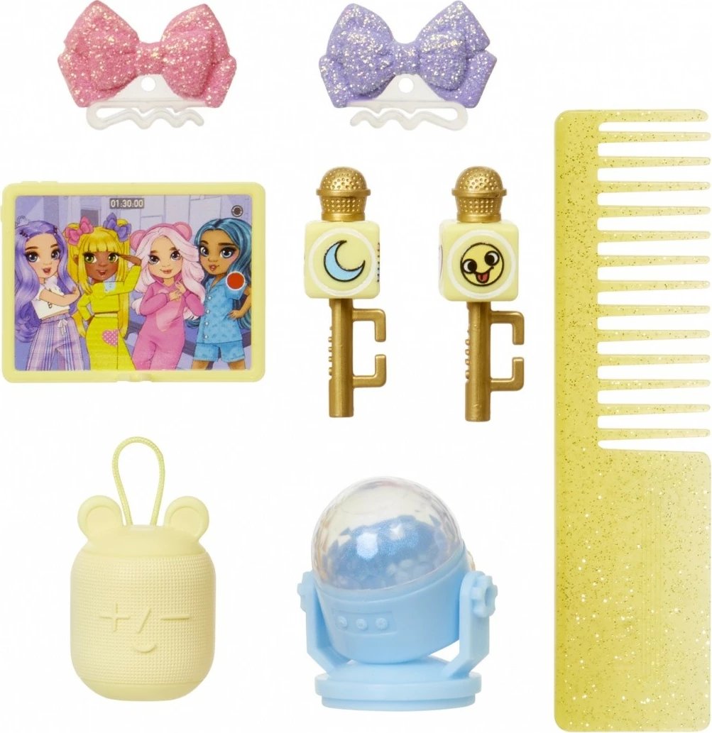 Kukull Rainbow High Junior PJ Party Sunny Yellow me aksesorë, për vajza