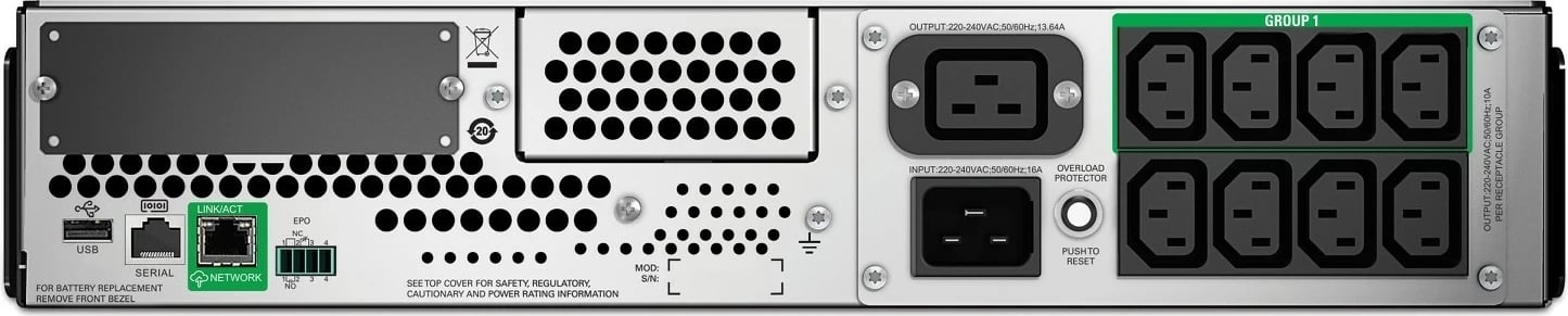 Smart-UPS APC SMT3000RMI2UC, 3000VA, 2700W, Rackmount, 8x C13, 1x C19, USB, SmartConnect