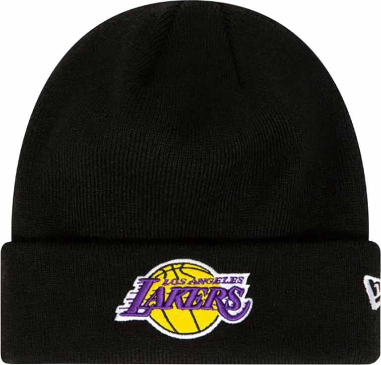 Kapelë New Era, modeli Essential Cuff Beanie për meshkuj dhe femra, e zezë