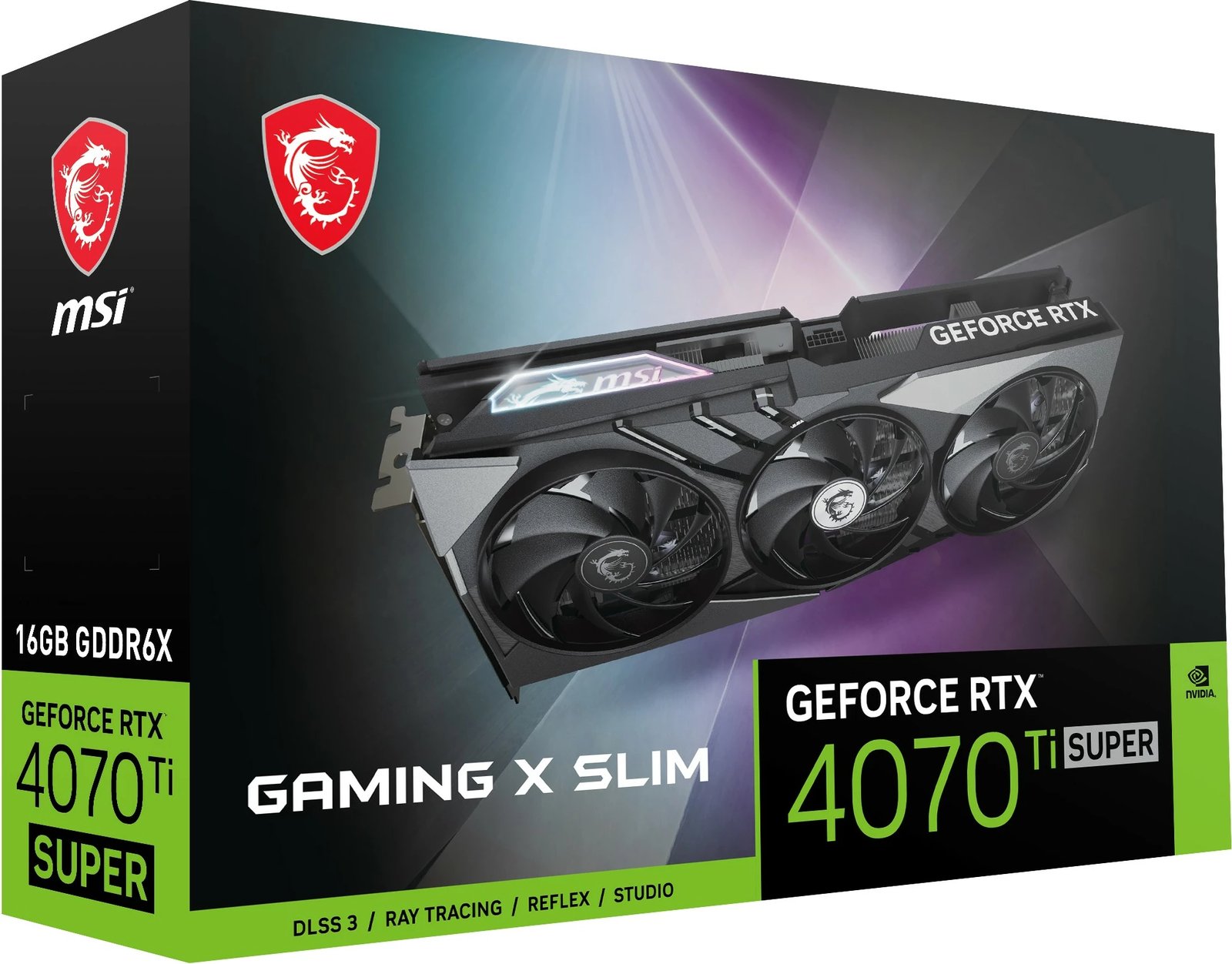 Kartelë grafike MSI GAMING GeForce RTX 4070 Ti SUPER 16G X SLIM, 16 GB, GDDR6X, PCI Express 4.0, e zezë/gri