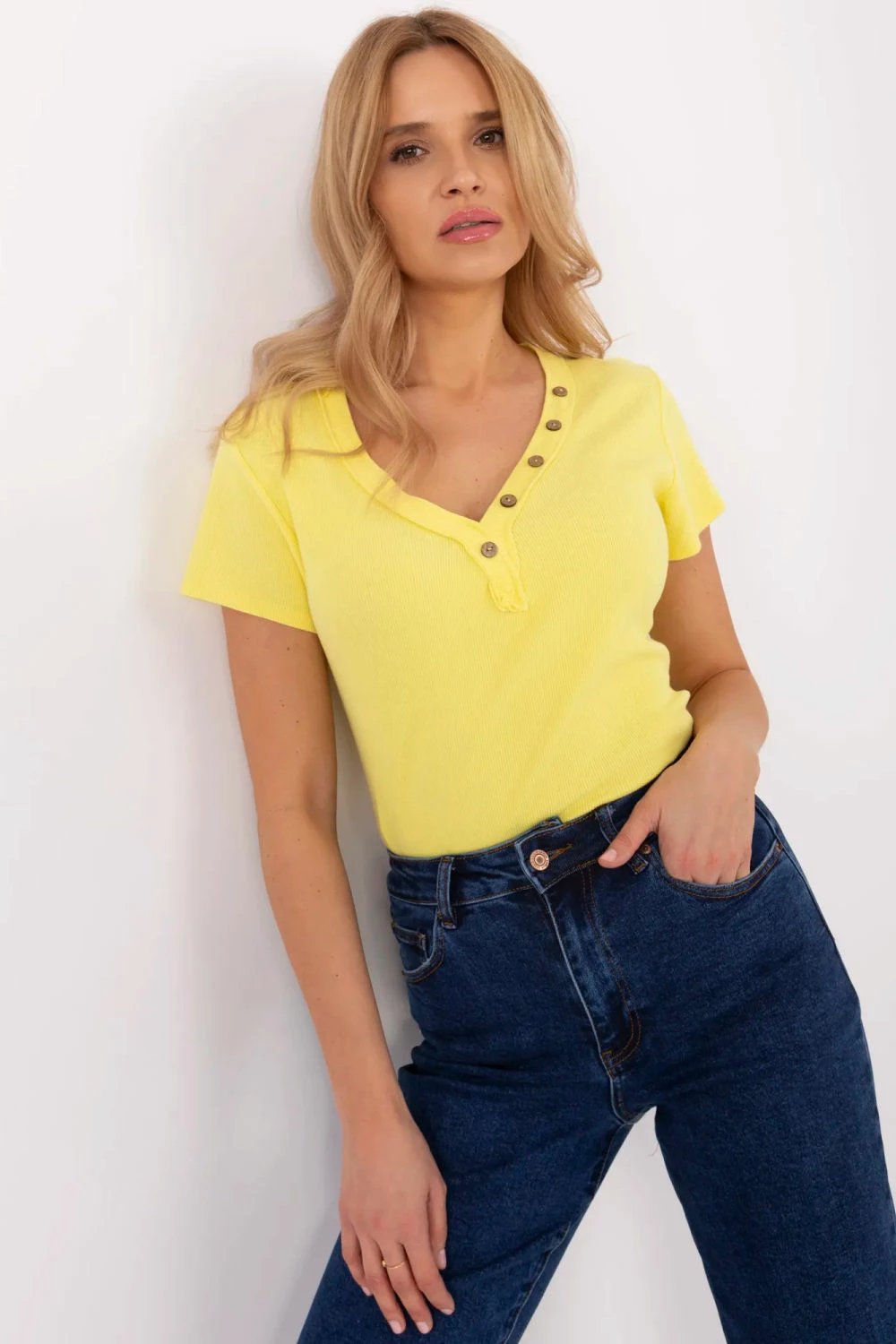Bluzë femra Italy Moda 209825, e verdhë