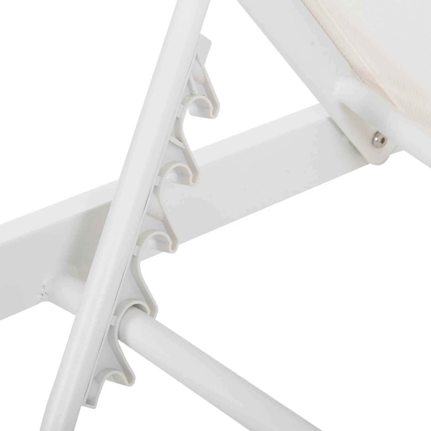 Shezlong alumini THATCHER, kornizë bardhë & tekstilene, 196,5x64,5x92H cm