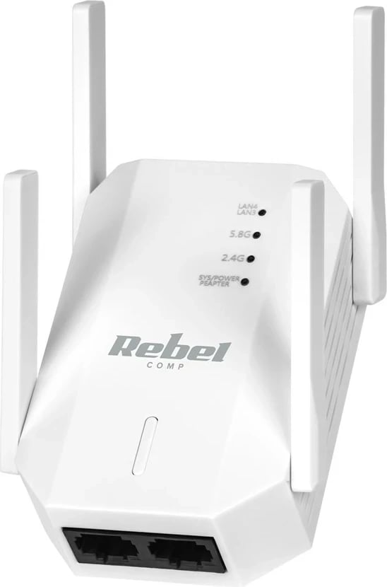 Repeater Rebel KOM1031, 2.4+5 GHz, i bardhë