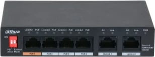 Switch DAHUA PFS3006-4GT-60-V2, 6 porta Gigabit, PoE, i zi