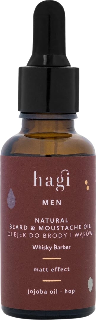 Vaj për mjekër dhe mustaqe Hagi Whisky Barber për burra, 30ml