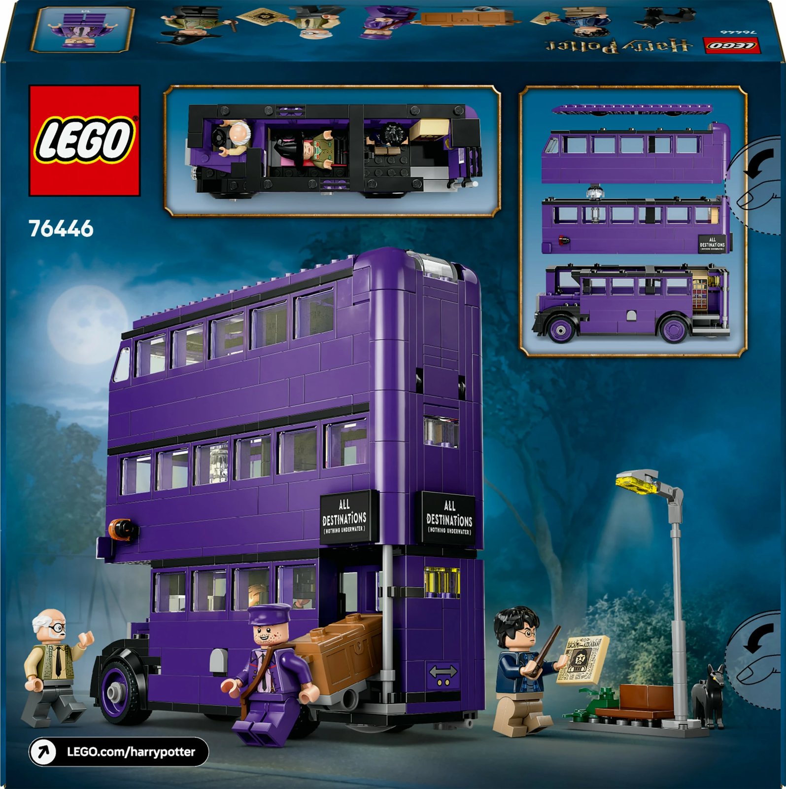 Set ndërtimi LEGO Harry Potter 76446, Aventurat me Autobusin Knight, shumëngjyrësh