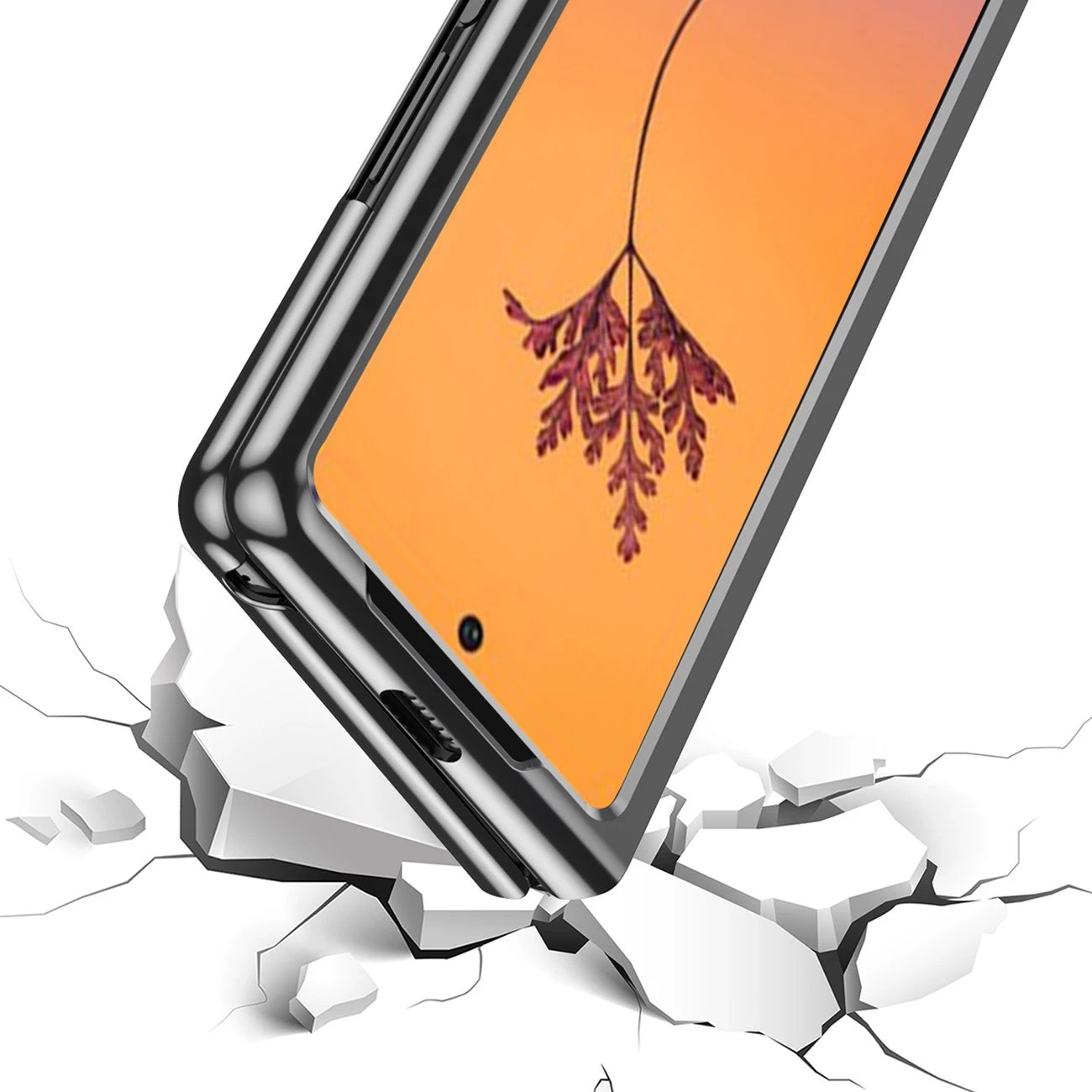 Mbështjellës Hurtel Plating Case për Samsung Galaxy Z Fold 4, kornizë metalike, kaltër