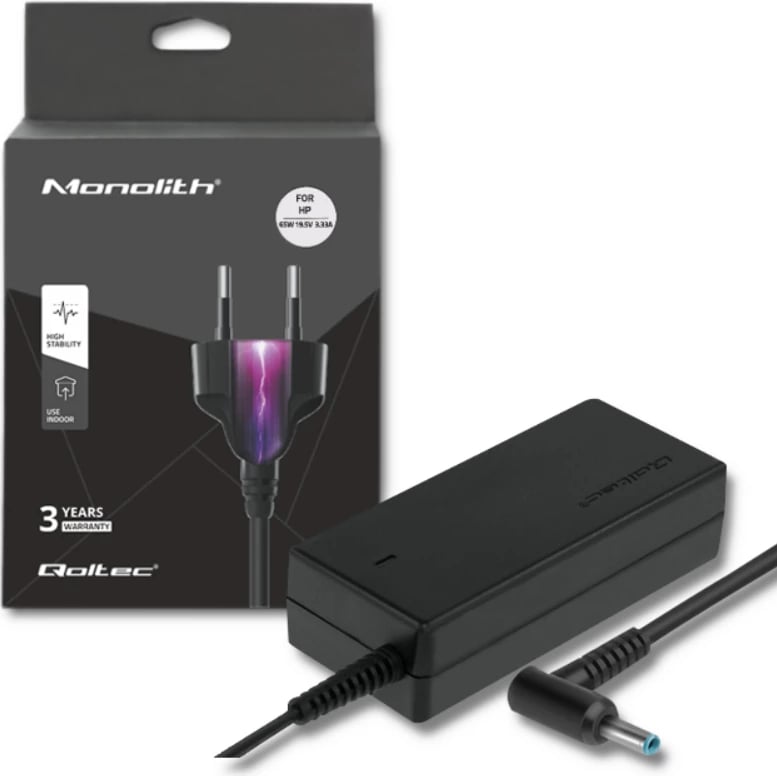 Karikues për laptop Qoltec 50051.65W.HP