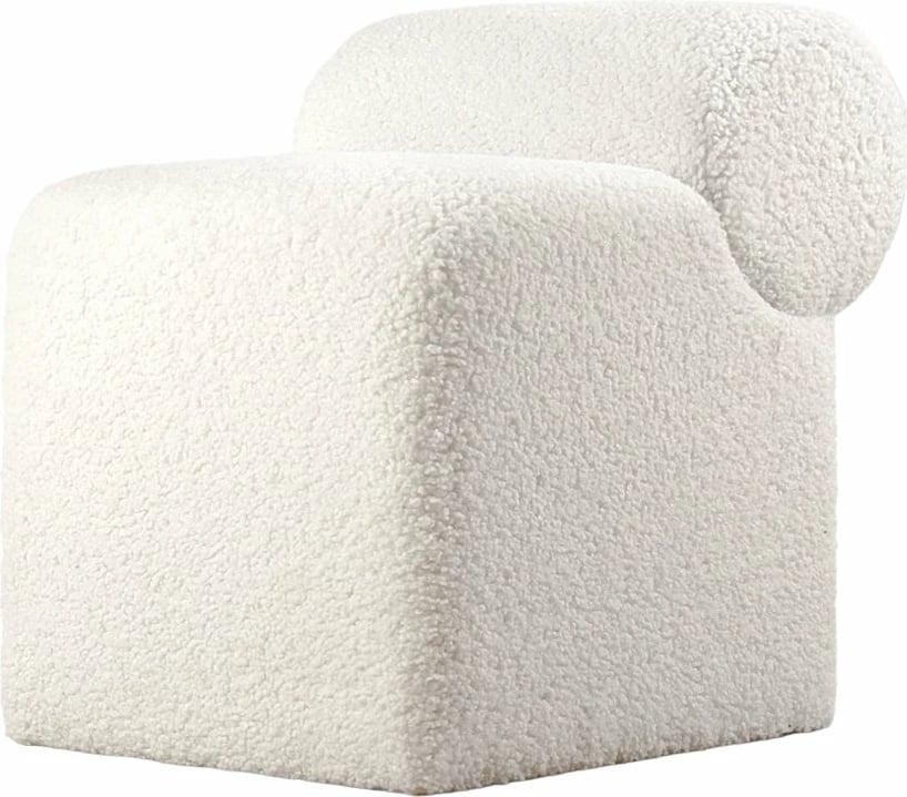 Puf Atelier del Sofa, monlik kürk, i bardhë