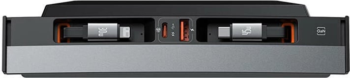 Hub Baseus T-Space për Tesla, USB-C dhe Lightning, i zi
