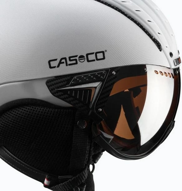 Helmetë ski CASCO SP-2 Carbonic Visor, e bardhë, S (52-54)