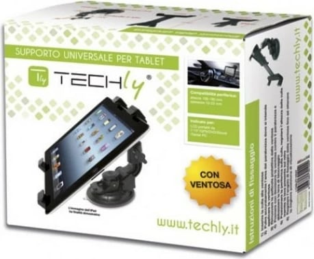 Mbajtës për tabletë/iPad Techly 301009 për xham të makinës, 7-10.1", zi