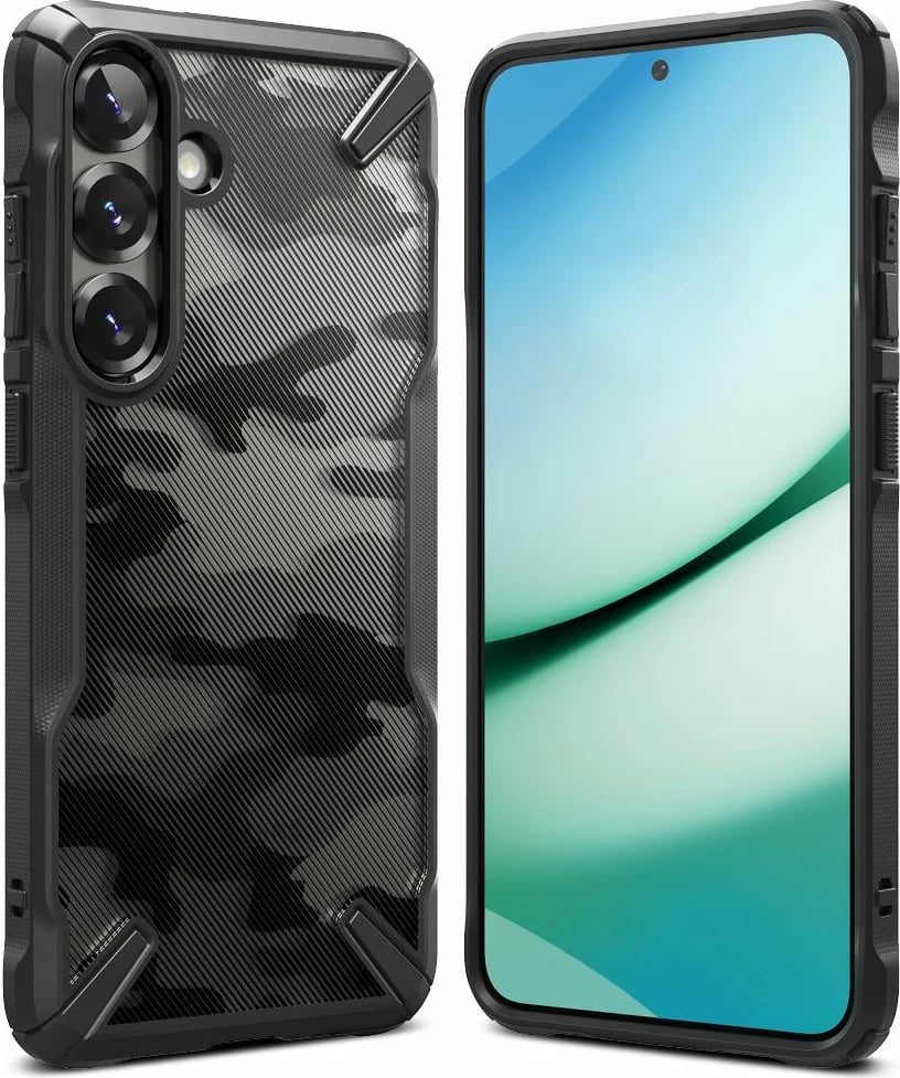 Mbështjellës Ringke Fusion X për Samsung Galaxy S25+, Black Camo