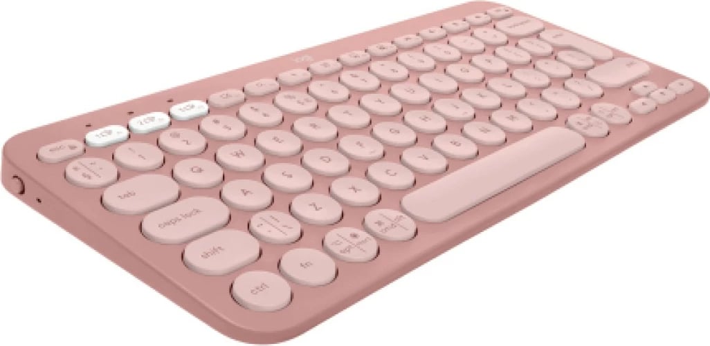 Tastierë mini Logitech Pebble Keys 2 K380s, wireless, Bluetooth, QWERTY, rozë