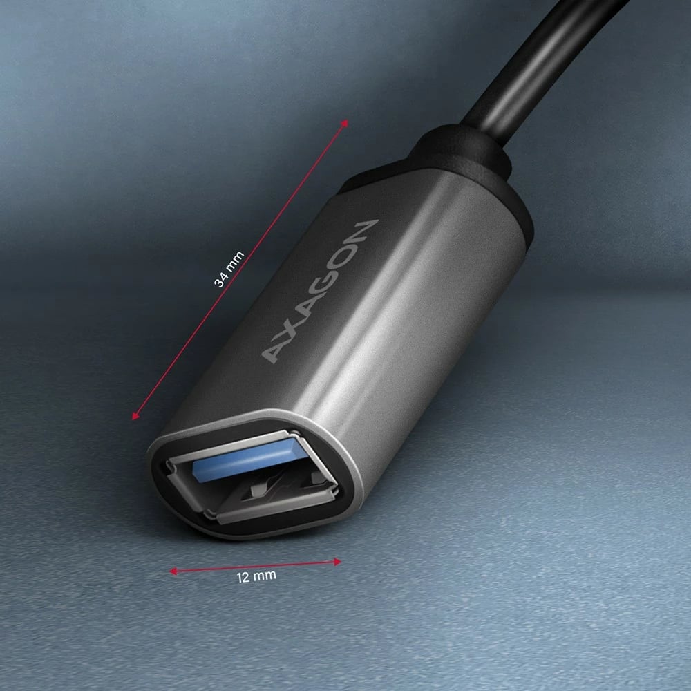 Adapter kabllo AXAGON RUCM-AFAC USB-C në USB-A, 0.2m, 3A, Gri