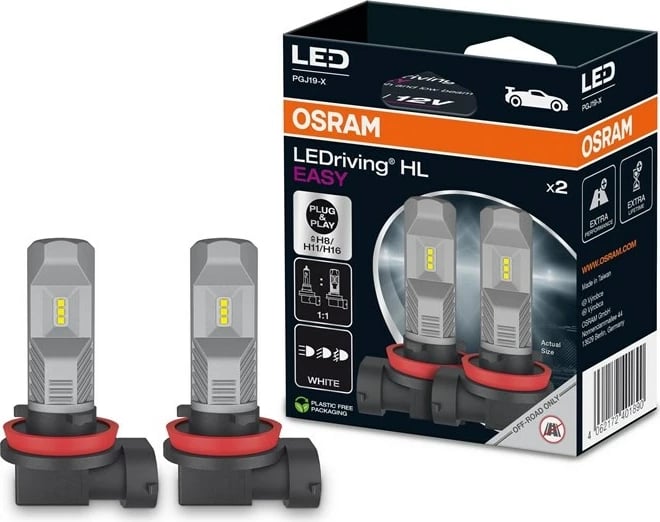 Llamba LED për makinë OSRAM FL H8/H11/H16 EPACK, set 2 copë, Bardhë