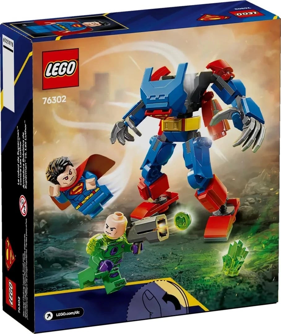 Set LEGO DC 76302 Superman Mech vs. Lex Luthor, për fëmijë 6+